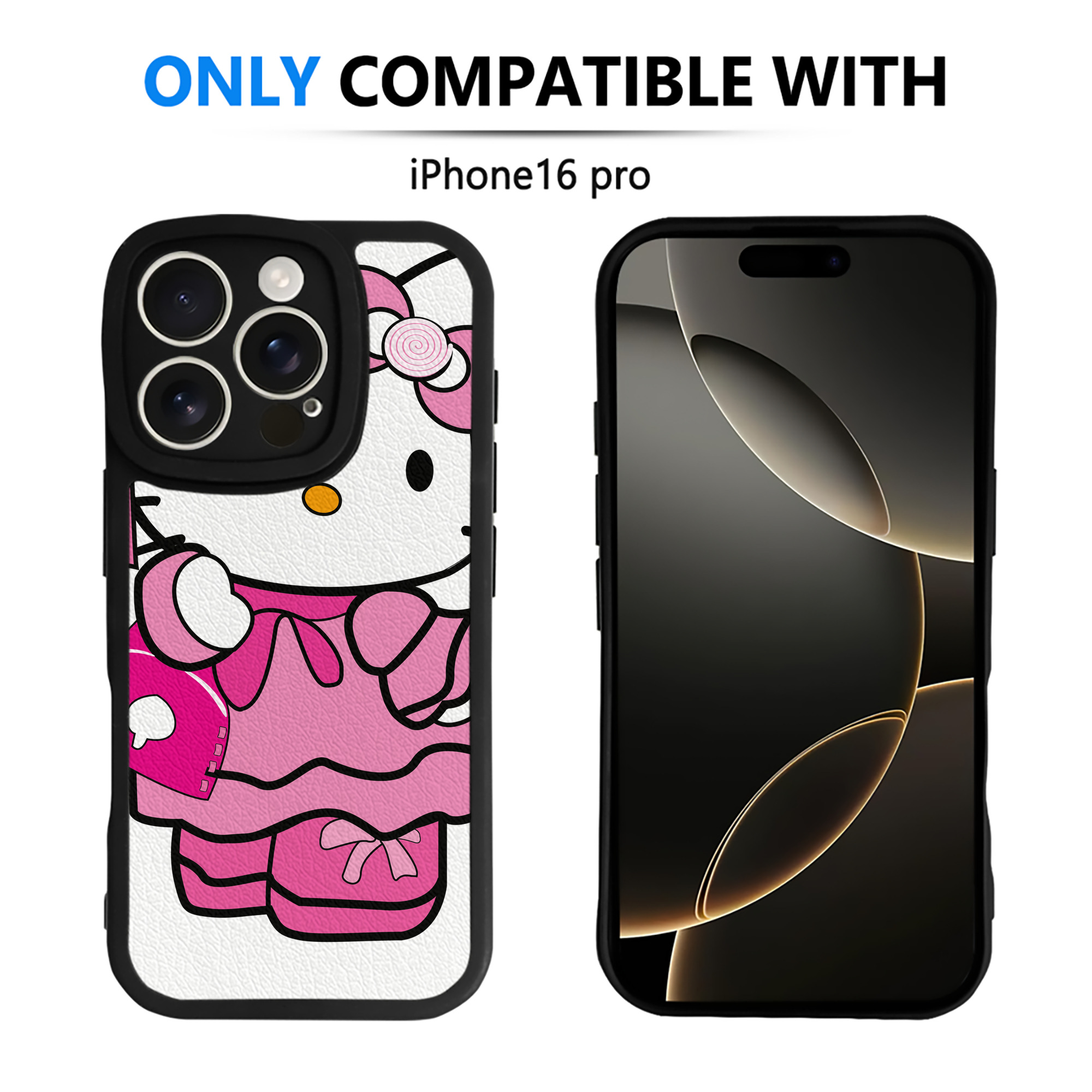 （画像用） Hello Kitty ハローキティ 【iPhone 16シリーズ対応】シリコンスマホケース（レザー調） 材質：シリコン